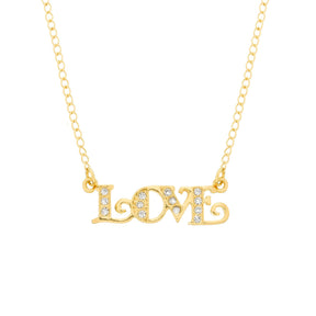 Colar Love com Zircônia Banhado em Ouro 24k