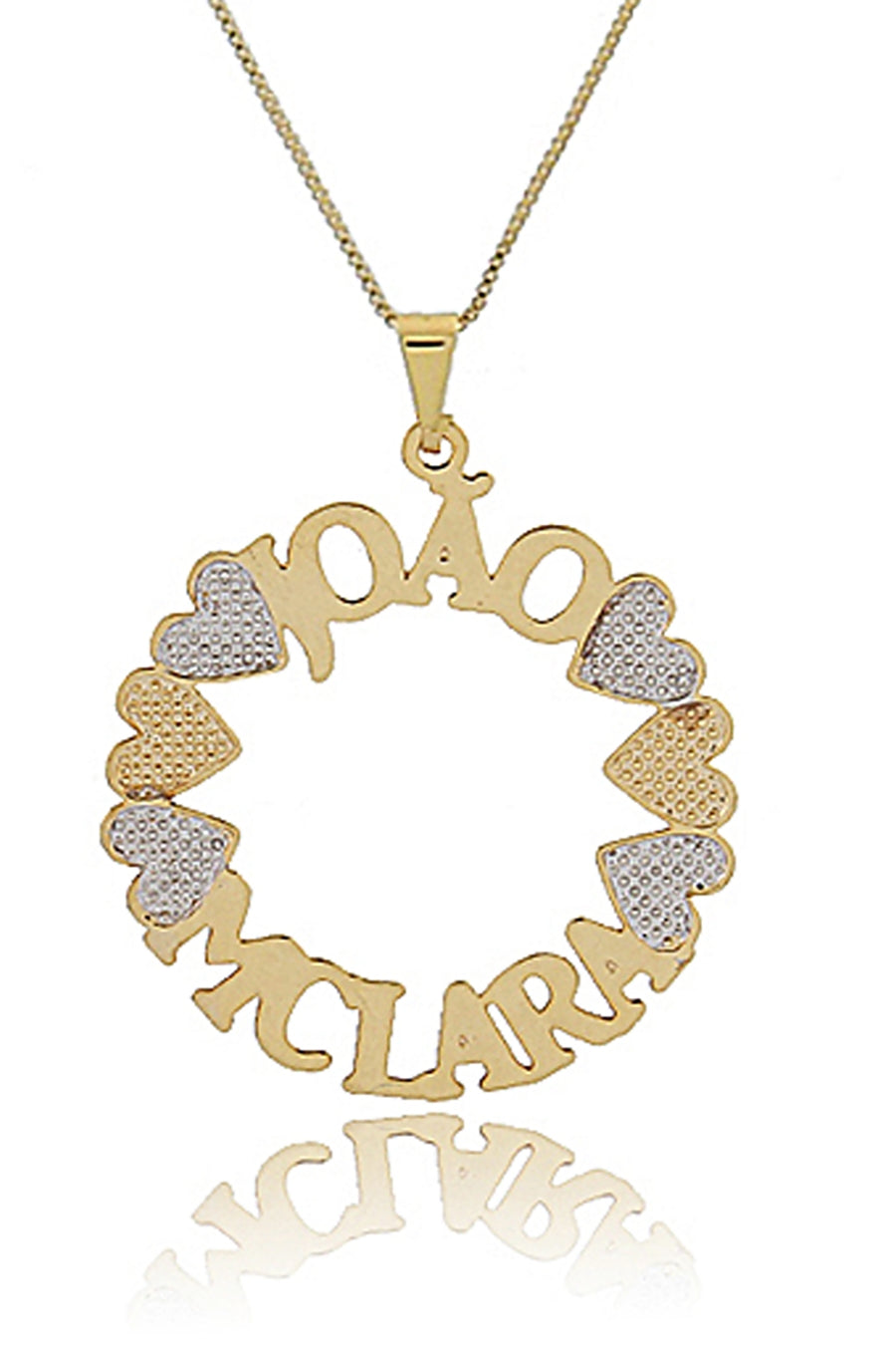 Colar Personalizado de Mandala com 2 Nomes Banhado em Ouro 18k