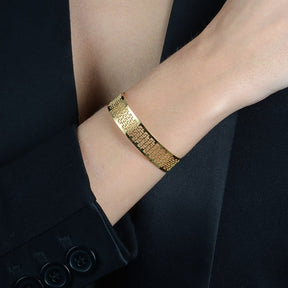 Bracelete de Renda Vazado Banhado em Ouro 24k