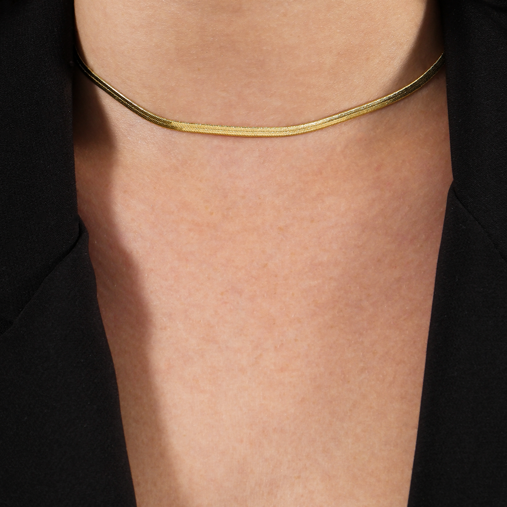 Choker de Fita Banhado em Ouro 24k