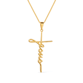 Colar Religioso de Cruz Jesus Banhado em Ouro 24k