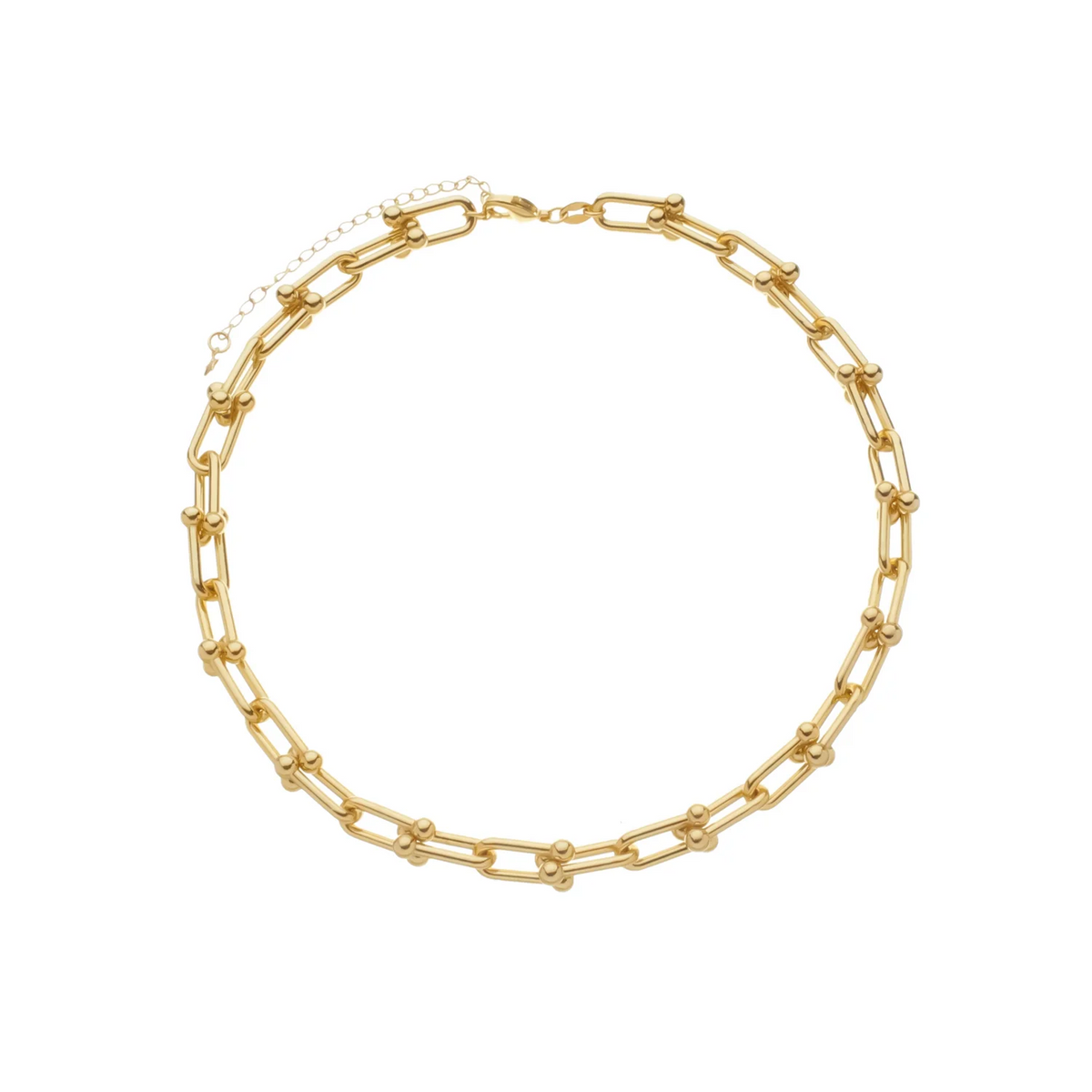 Choker Corrente Elos Largos Banhado em Ouro 24K