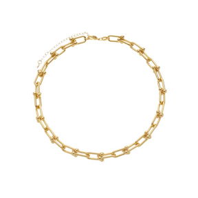 Choker Corrente Elos Largos Banhado em Ouro 24K