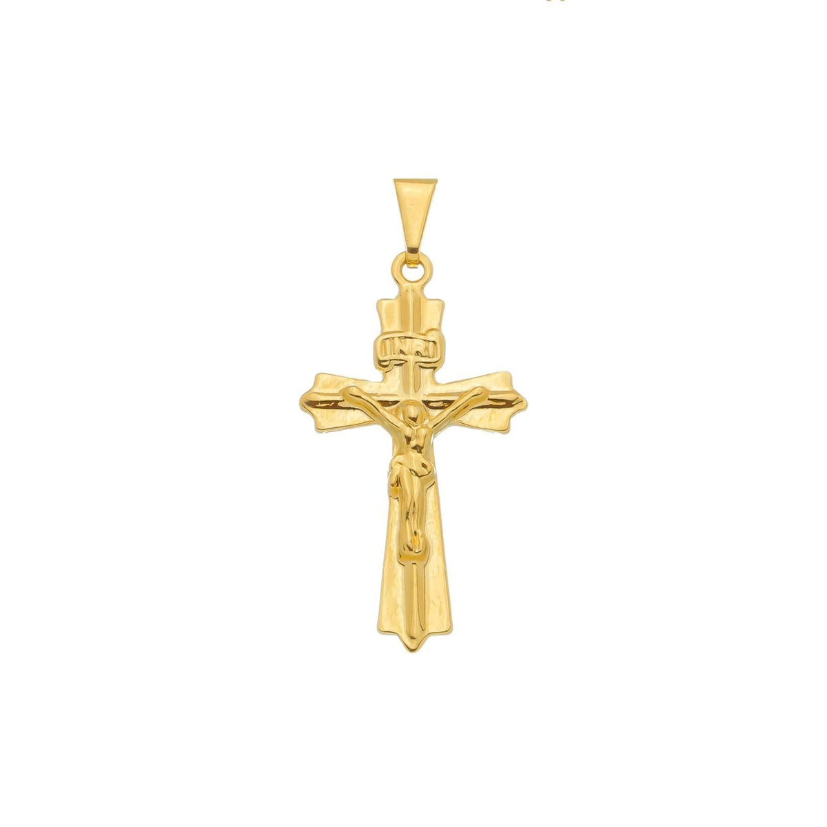 Pingente Religioso Crucifixo Banhado em Ouro 24k