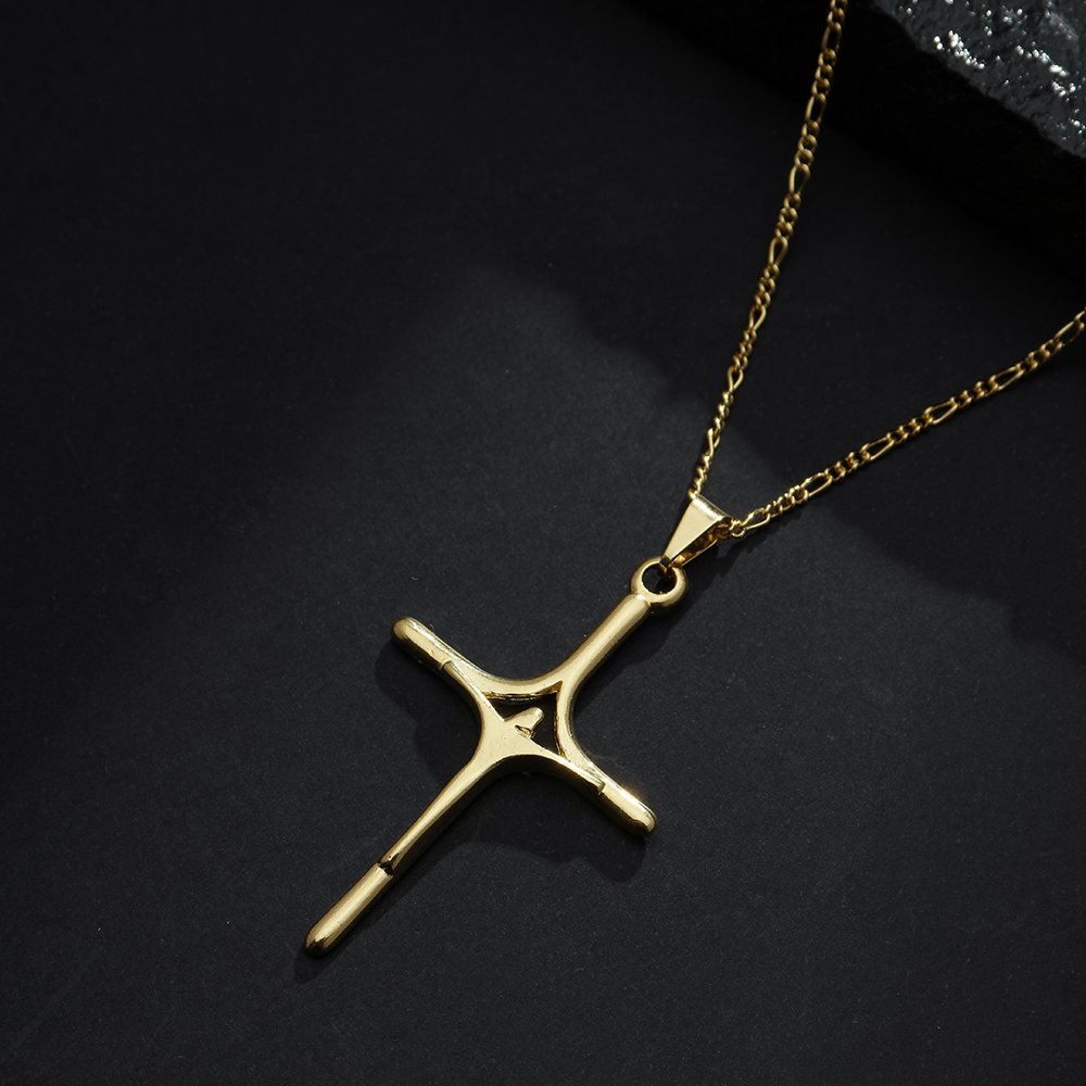 Pingente Religioso Crucifixo Banhado em Ouro 24k