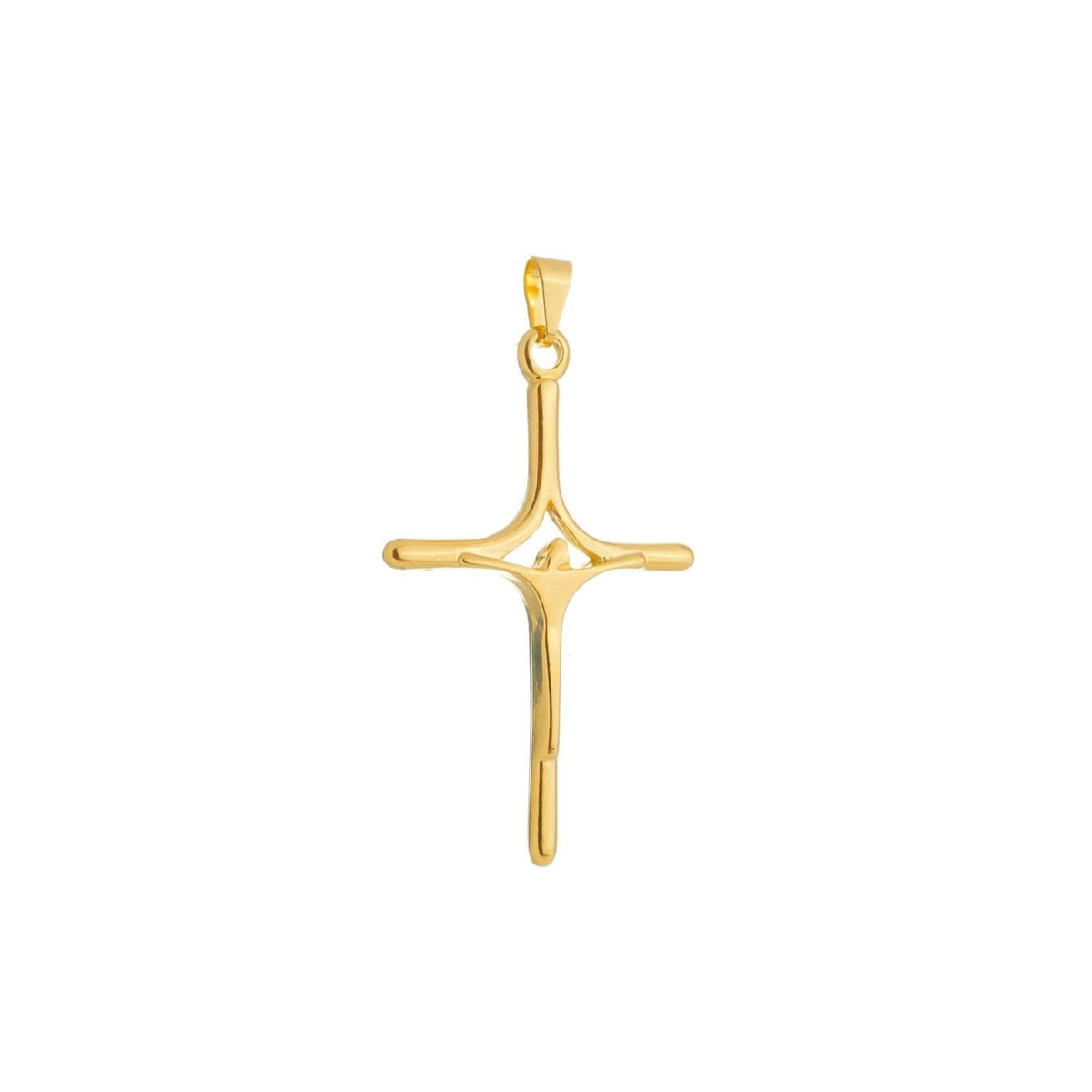 Pingente Religioso Crucifixo Banhado em Ouro 24k