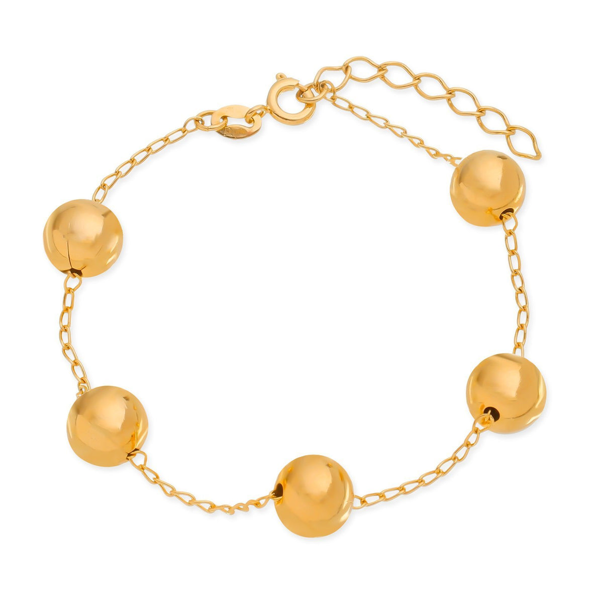 Pulseira de Bolas Grandes Banhada em Ouro 24k