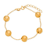 Pulseira de Bolas Grandes Banhada em Ouro 24k