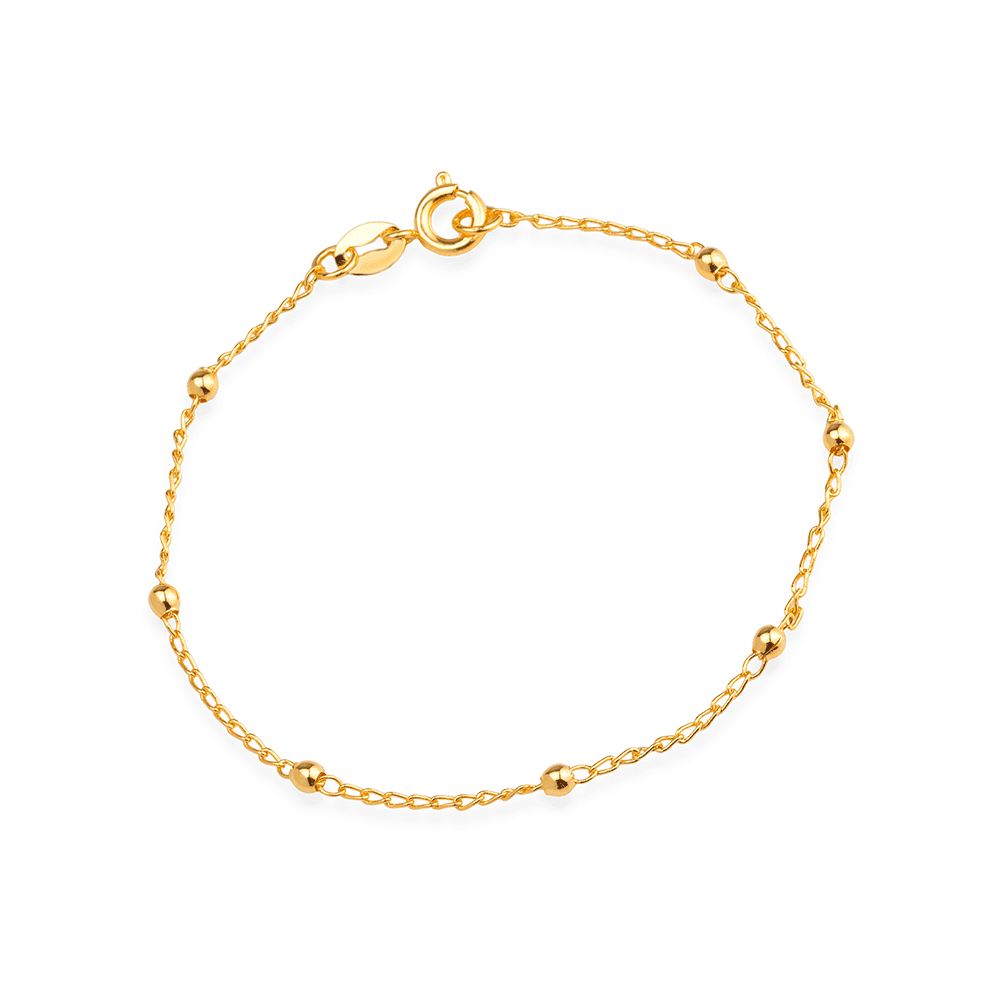 Pulseira de Bolinhas Delicada Banhada em Ouro 24k